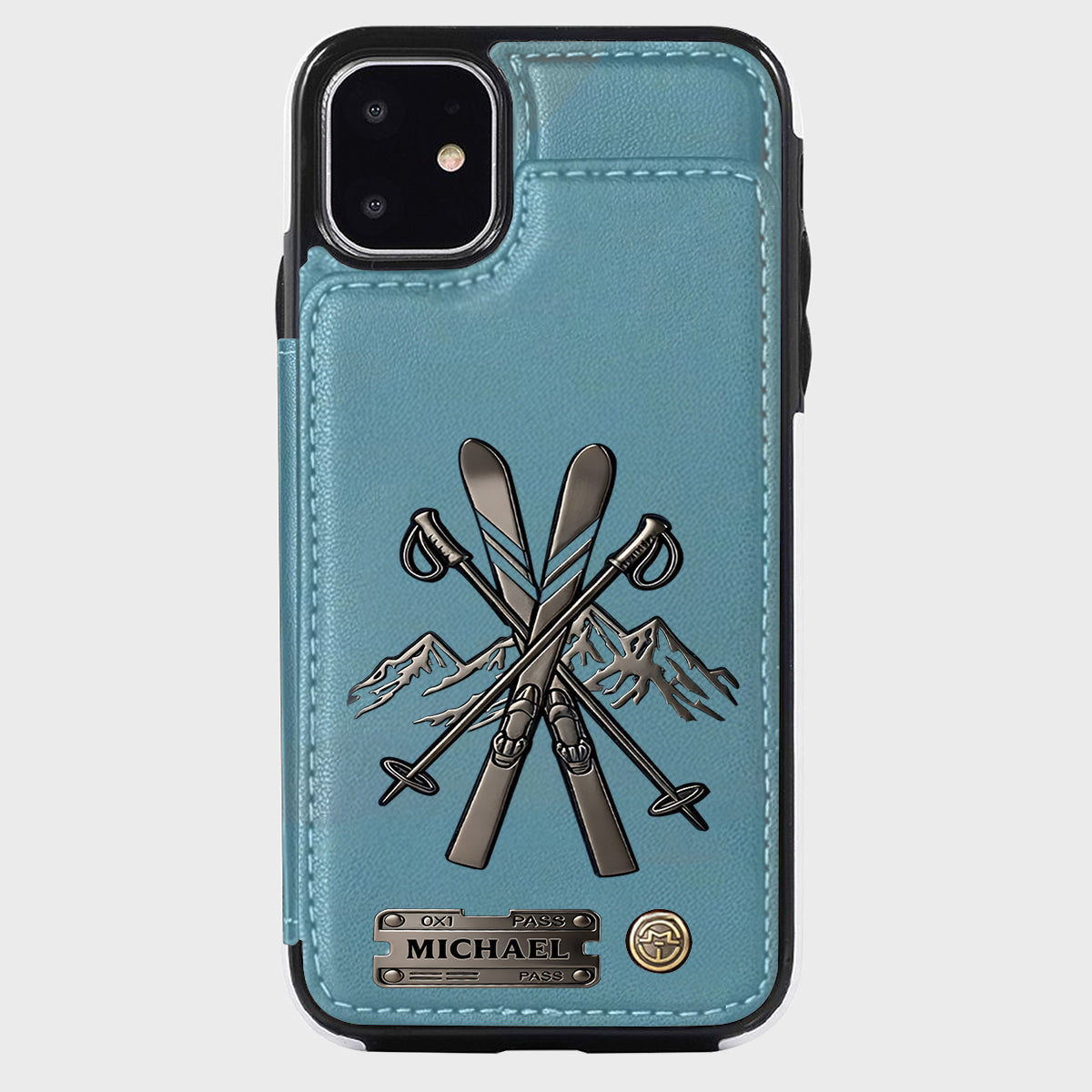 Love Skiing - Personalized Skiing Wallet Phone Case