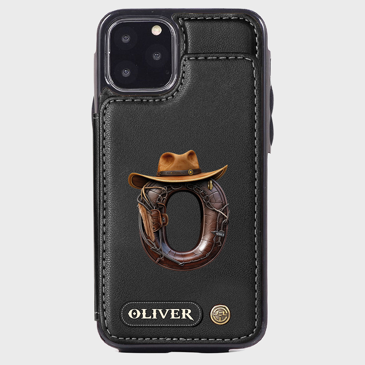 Western Style Name Initial Letter - Personalized Cowboy/Cowgirl Wallet Phone Case