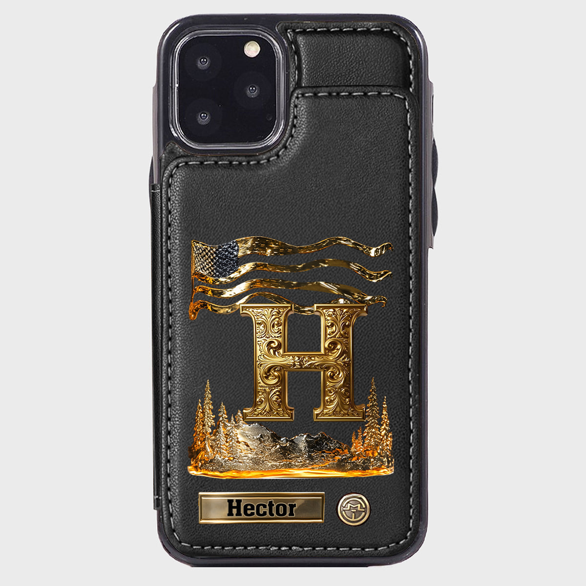 Name Initial Alphabet - Personalized Luxury Wallet Phone Case