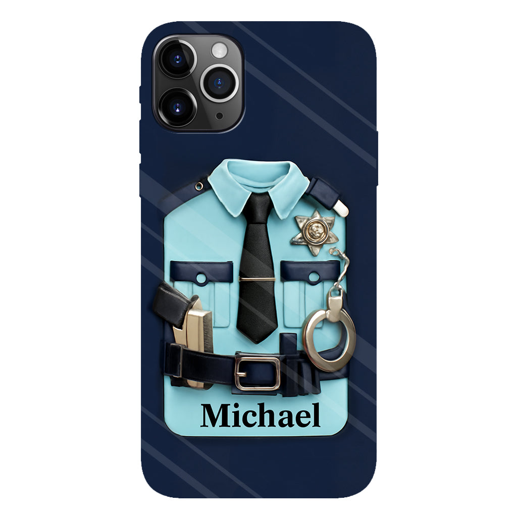 Officer, Police Uniform, Badge and Handcuffs - Personalized Police Officer Full Print Phone Case