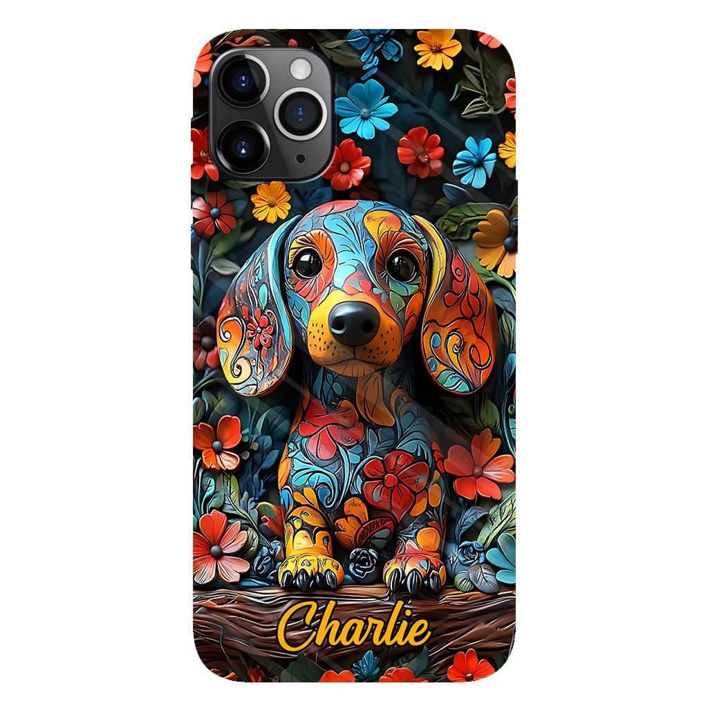 Love Dachshund - Personalized Dog Full Print Phone Case