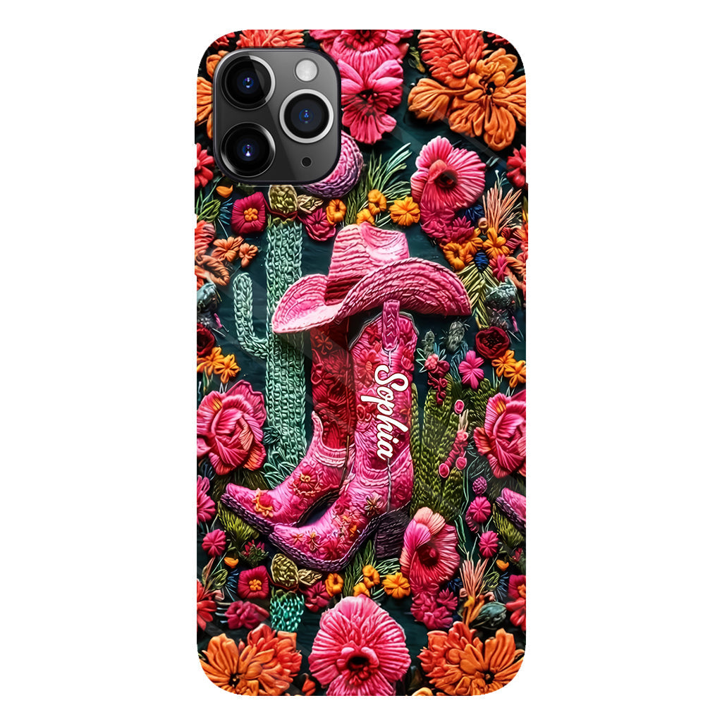 Pink Cowgirl - Personalized Country Girl Full Print Phone Case