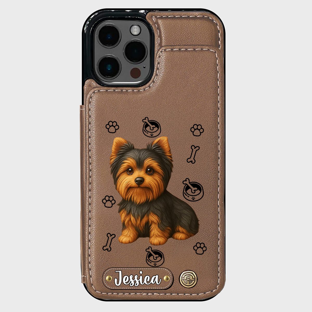 Love My Dog - Personalized Yorkshire Terriers Wallet Phone Case