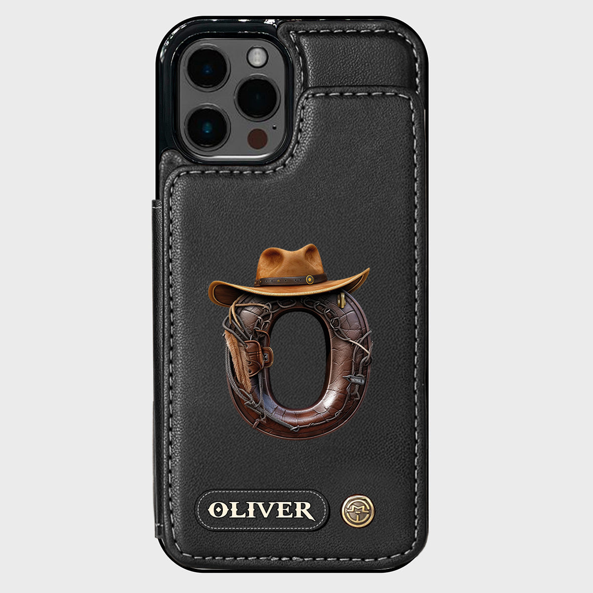 Western Style Name Initial Letter - Personalized Cowboy/Cowgirl Wallet Phone Case