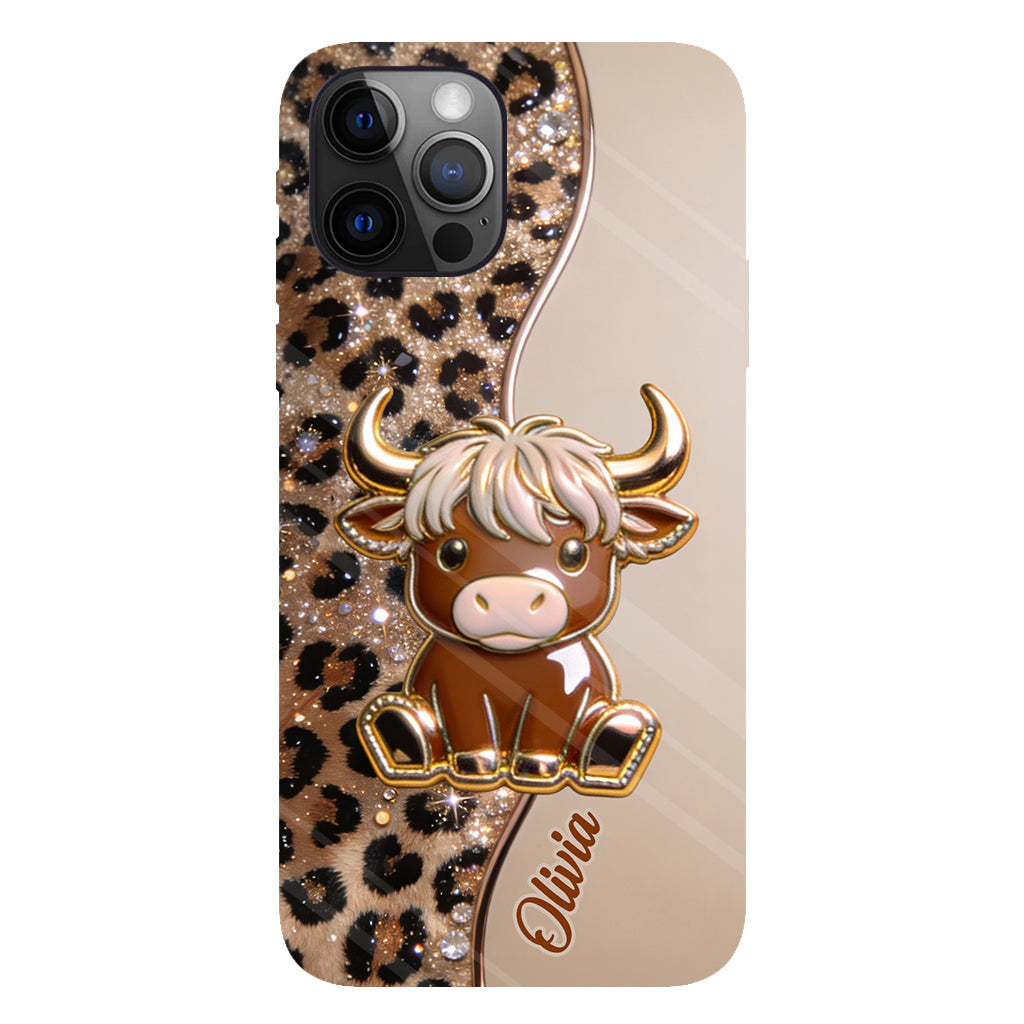 Love Highland Cows - Personalized Highland Cow Full Print Phone Case
