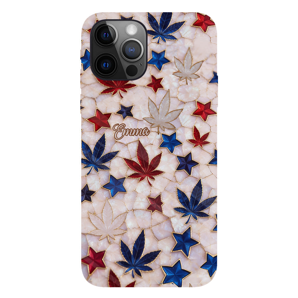 Red White Blue Magic Leaf - Personalized Weed Full Print Phone Case