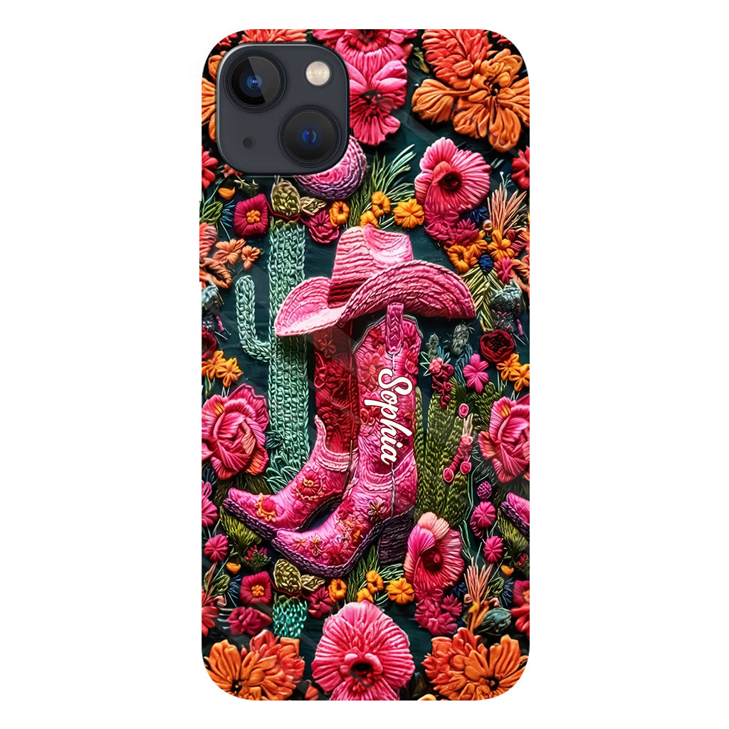 Pink Cowgirl - Personalized Country Girl Full Print Phone Case