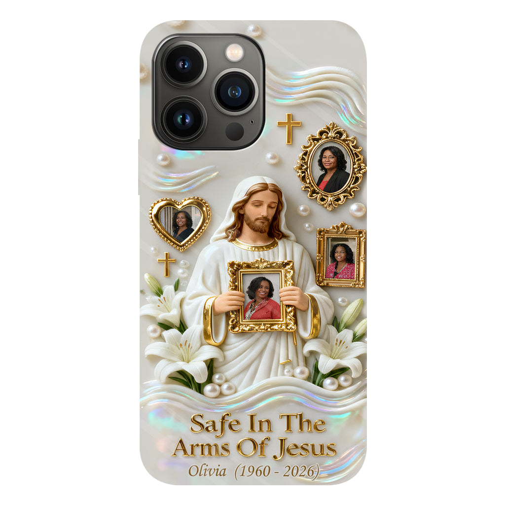 Save In The Arms Of Jesus - Personalized Memorial Full Print Phone Case
