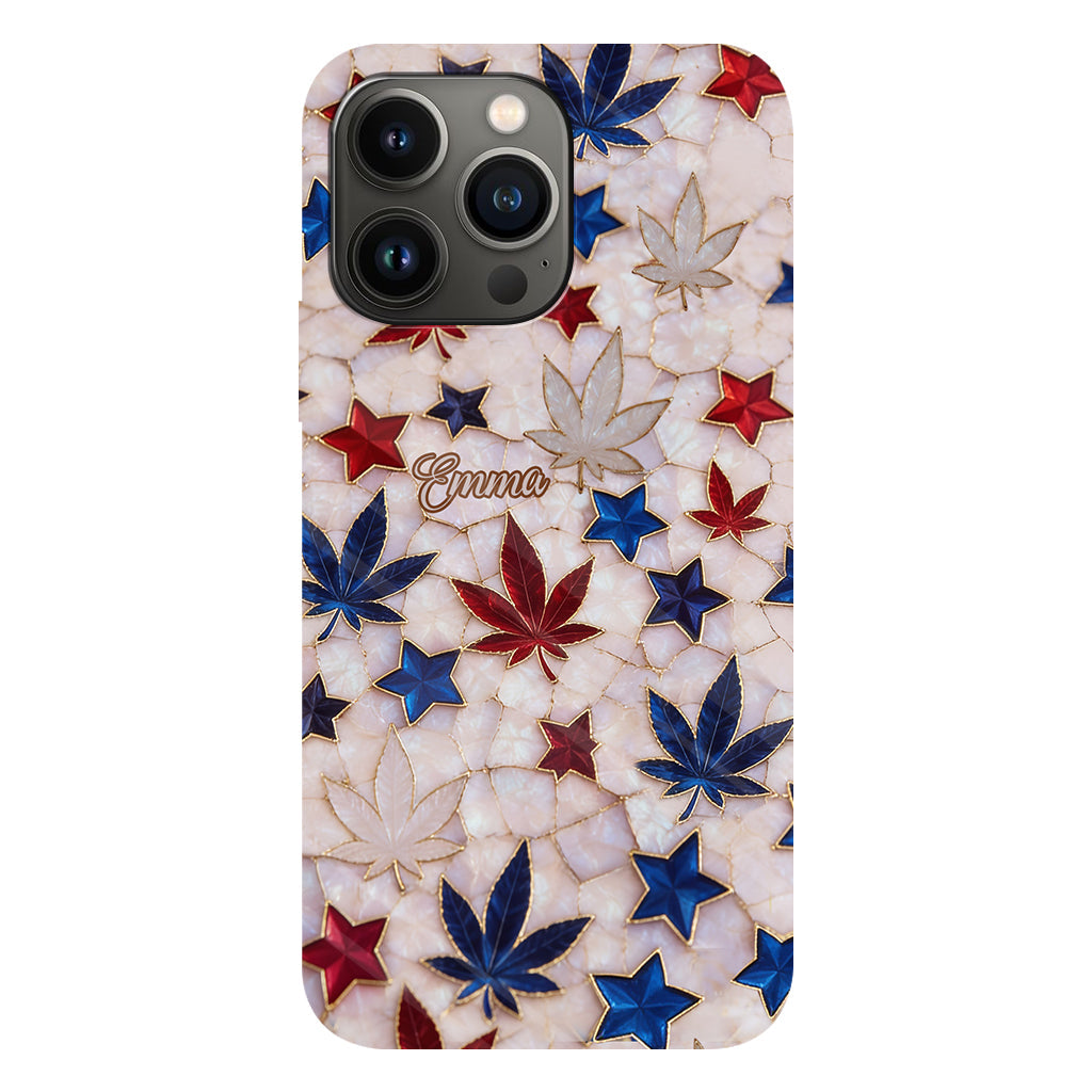 Red White Blue Magic Leaf - Personalized Weed Full Print Phone Case