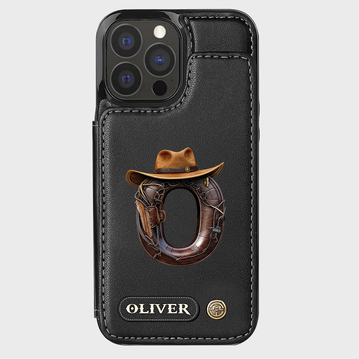 Western Style Name Initial Letter - Personalized Cowboy/Cowgirl Wallet Phone Case