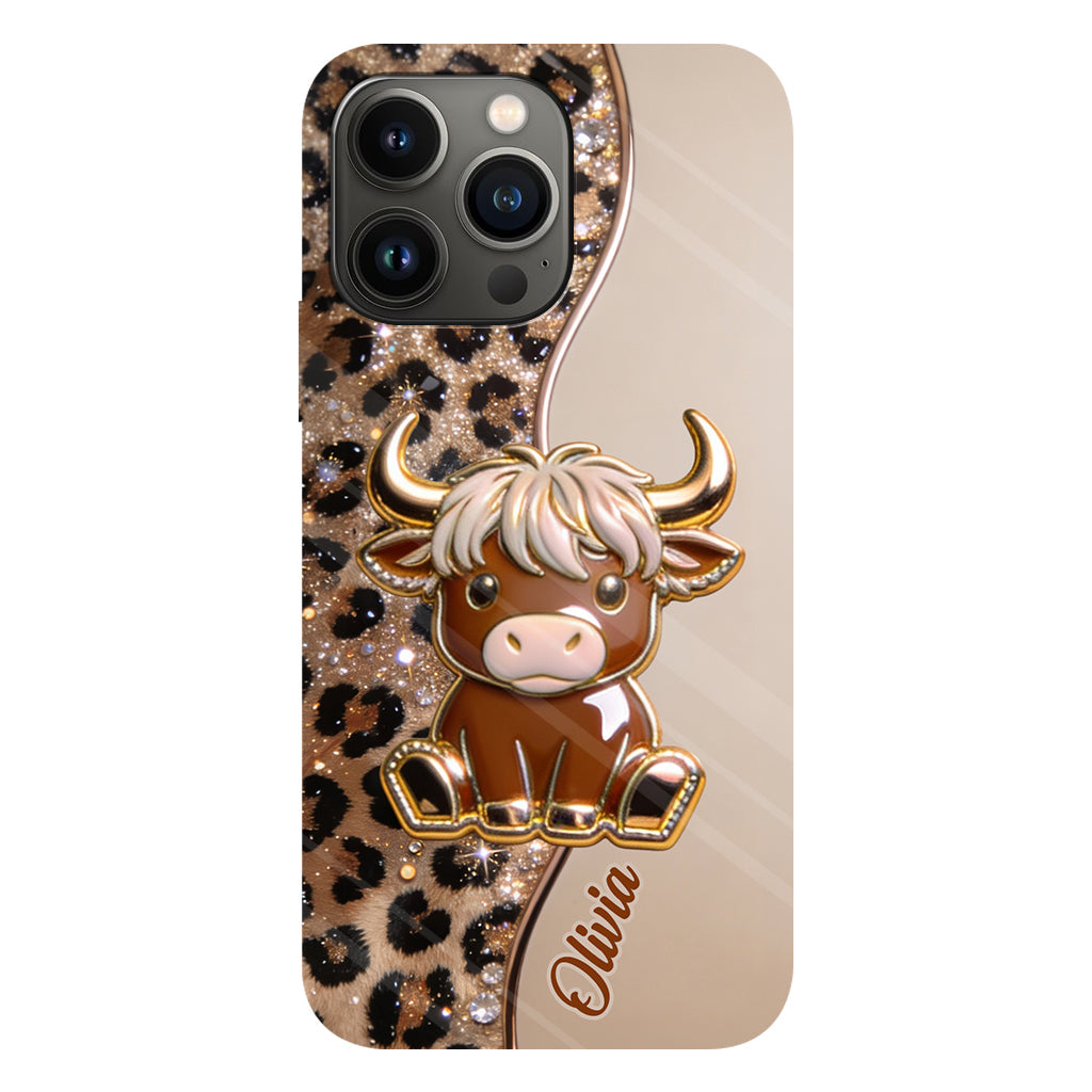 Love Highland Cows - Personalized Highland Cow Full Print Phone Case