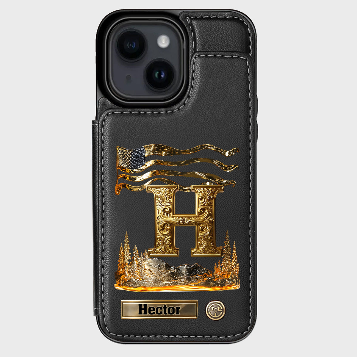Name Initial Alphabet - Personalized Luxury Wallet Phone Case