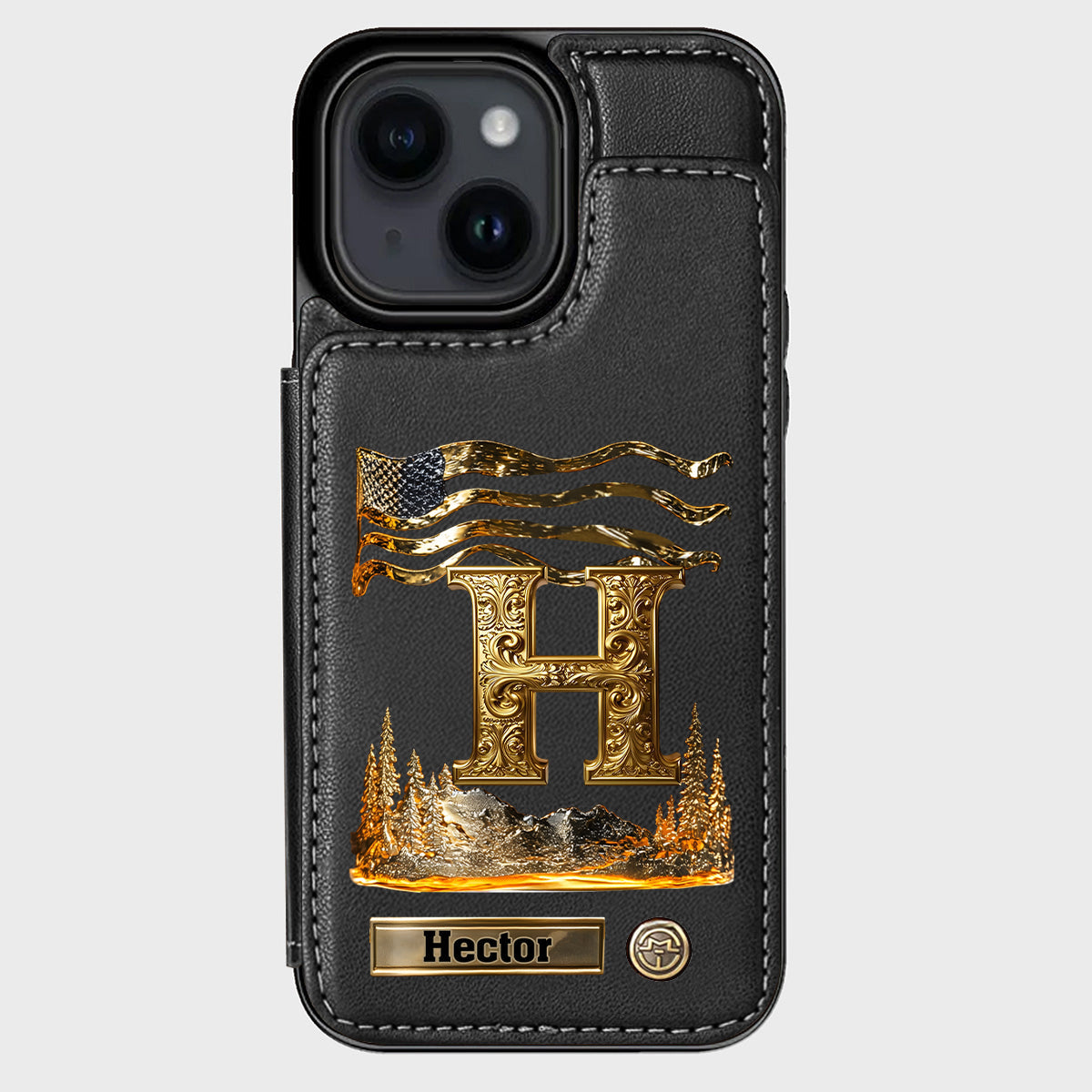 Name Initial Alphabet - Personalized Luxury Wallet Phone Case