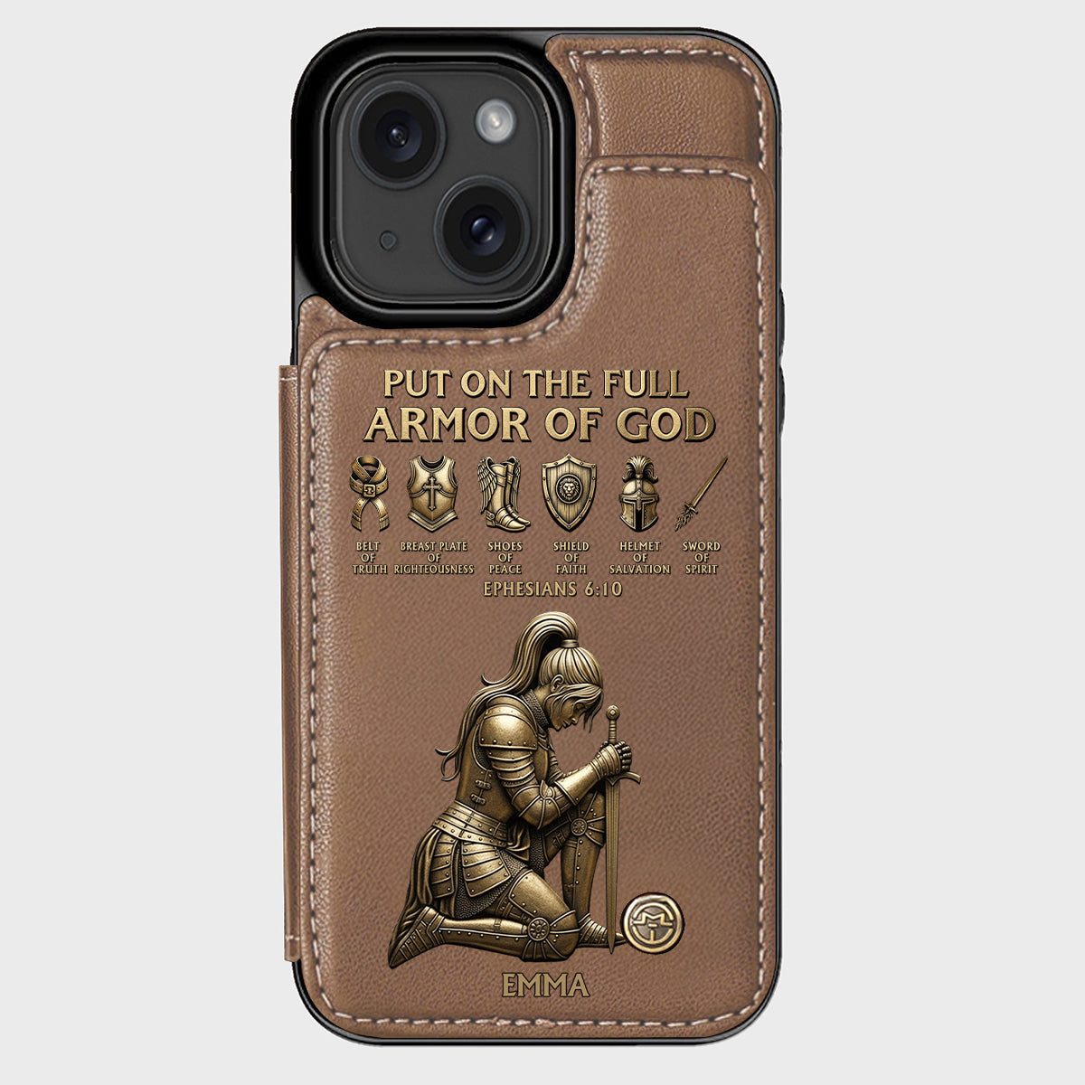 Put On The Full Amor Of God - Personalized Christian Wallet Phone Case