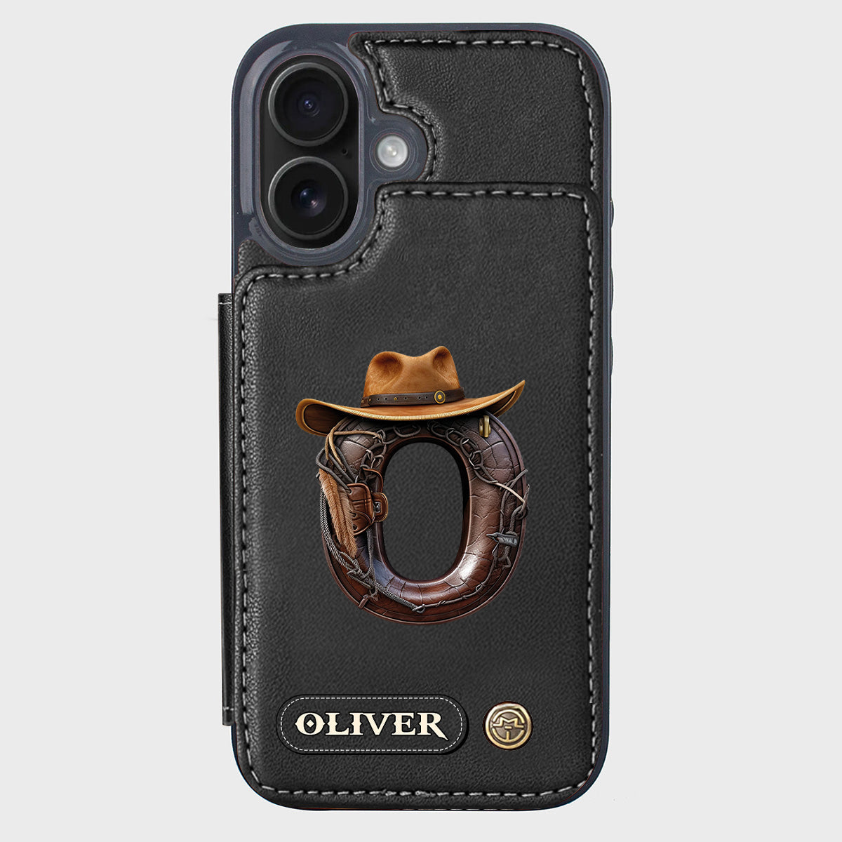 Western Style Name Initial Letter - Personalized Cowboy/Cowgirl Wallet Phone Case