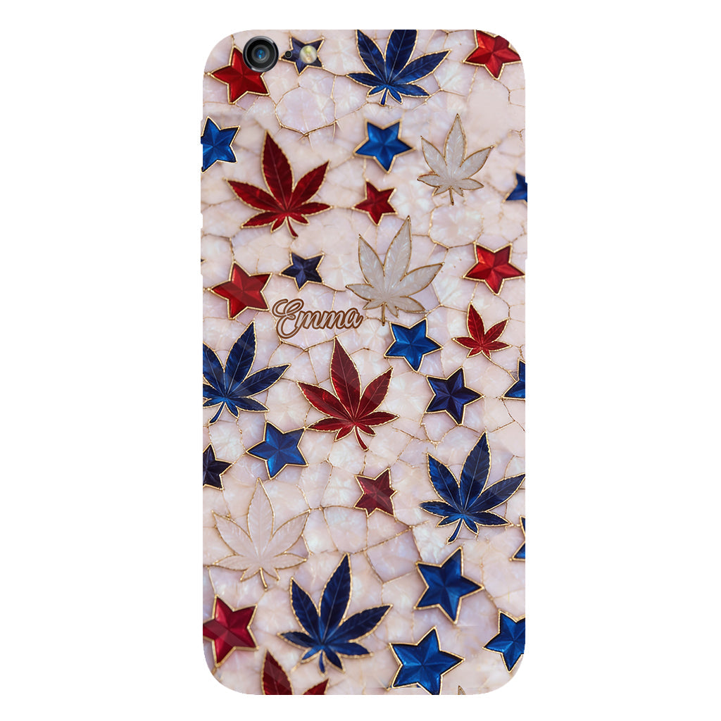 Red White Blue Magic Leaf - Personalized Weed Full Print Phone Case