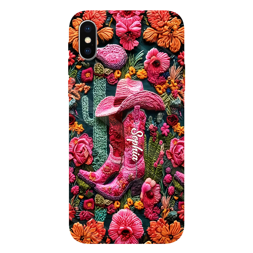 Pink Cowgirl - Personalized Country Girl Full Print Phone Case