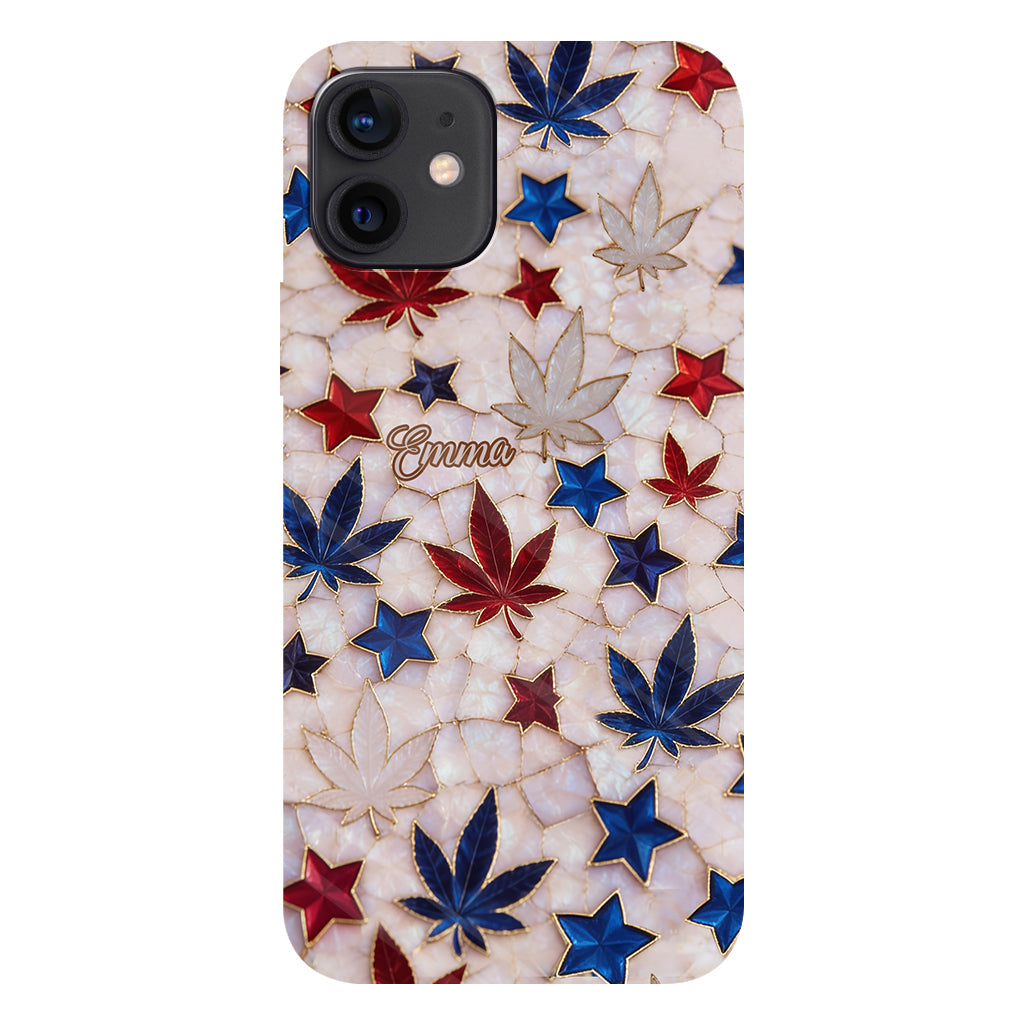 Red White Blue Magic Leaf - Personalized Weed Full Print Phone Case