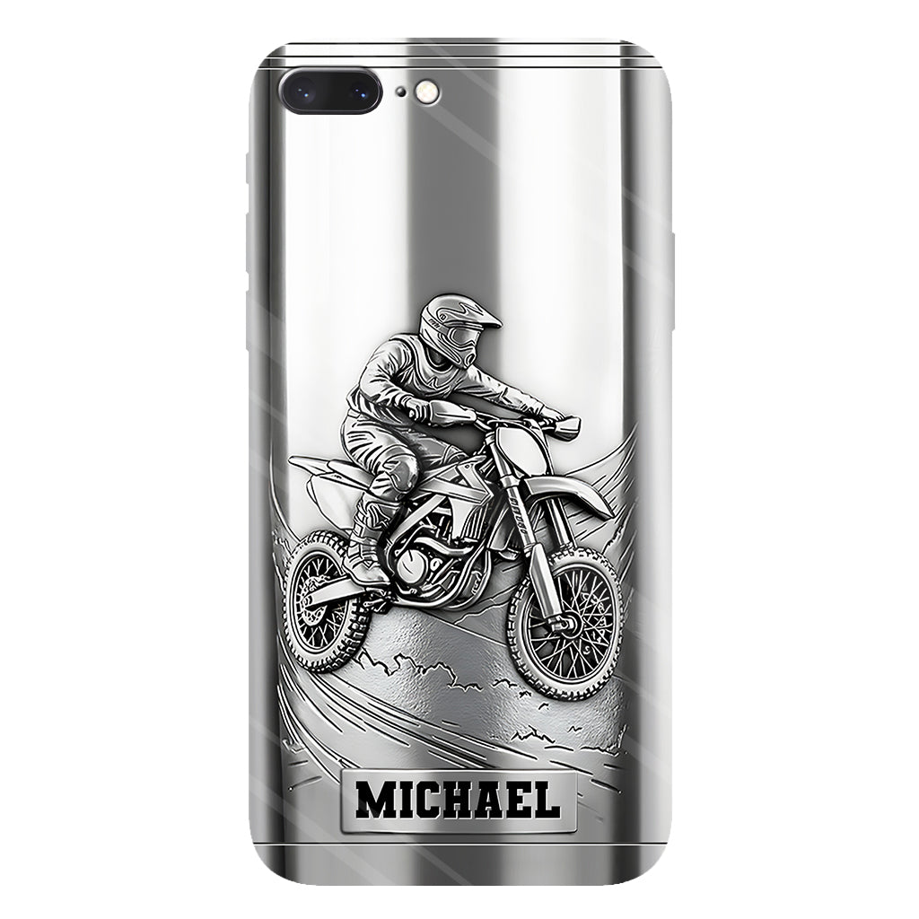 Metalic Dirt Bike/ Motocross - Personalized Dirt Bike Full Print Phone Case