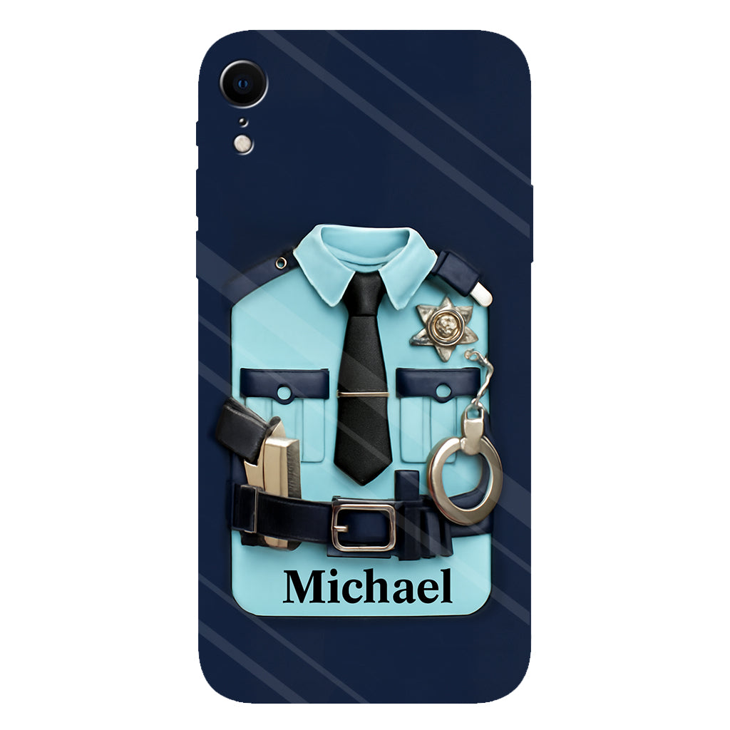 Officer, Police Uniform, Badge and Handcuffs - Personalized Police Officer Full Print Phone Case