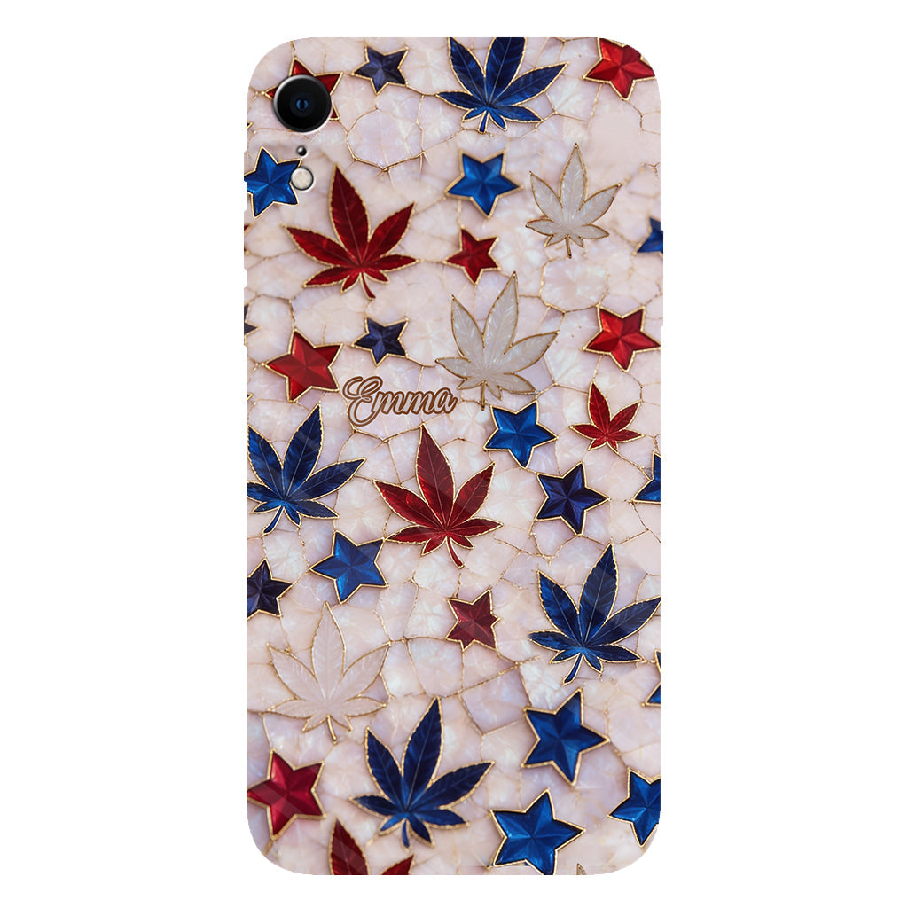Red White Blue Magic Leaf - Personalized Weed Full Print Phone Case
