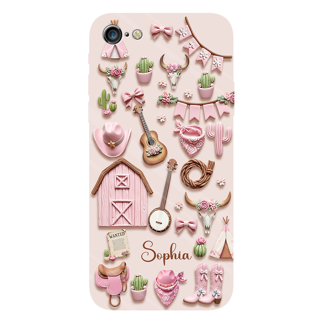 Pink Cowgirl - Personalized Cowgirl Full Print Phone Case