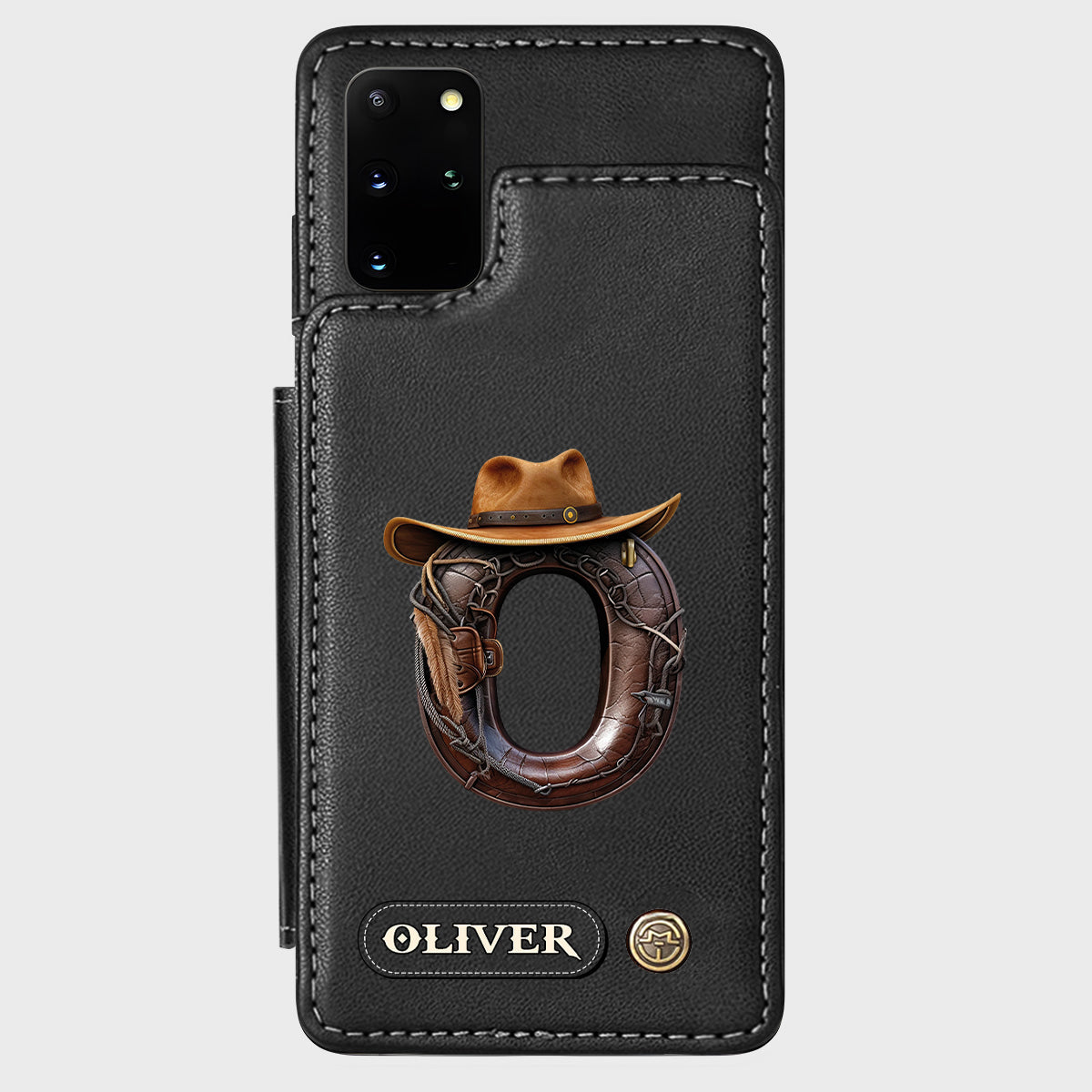 Western Style Name Initial Letter - Personalized Cowboy/Cowgirl Wallet Phone Case