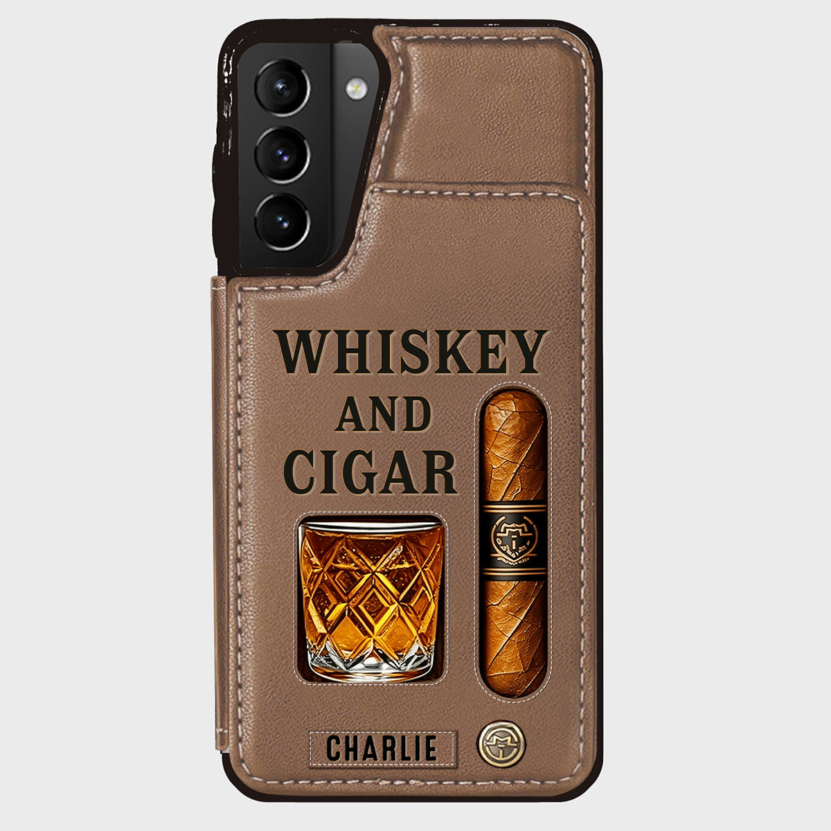 Whiskey & Cigar - Personalized Whisky Wallet Phone Case