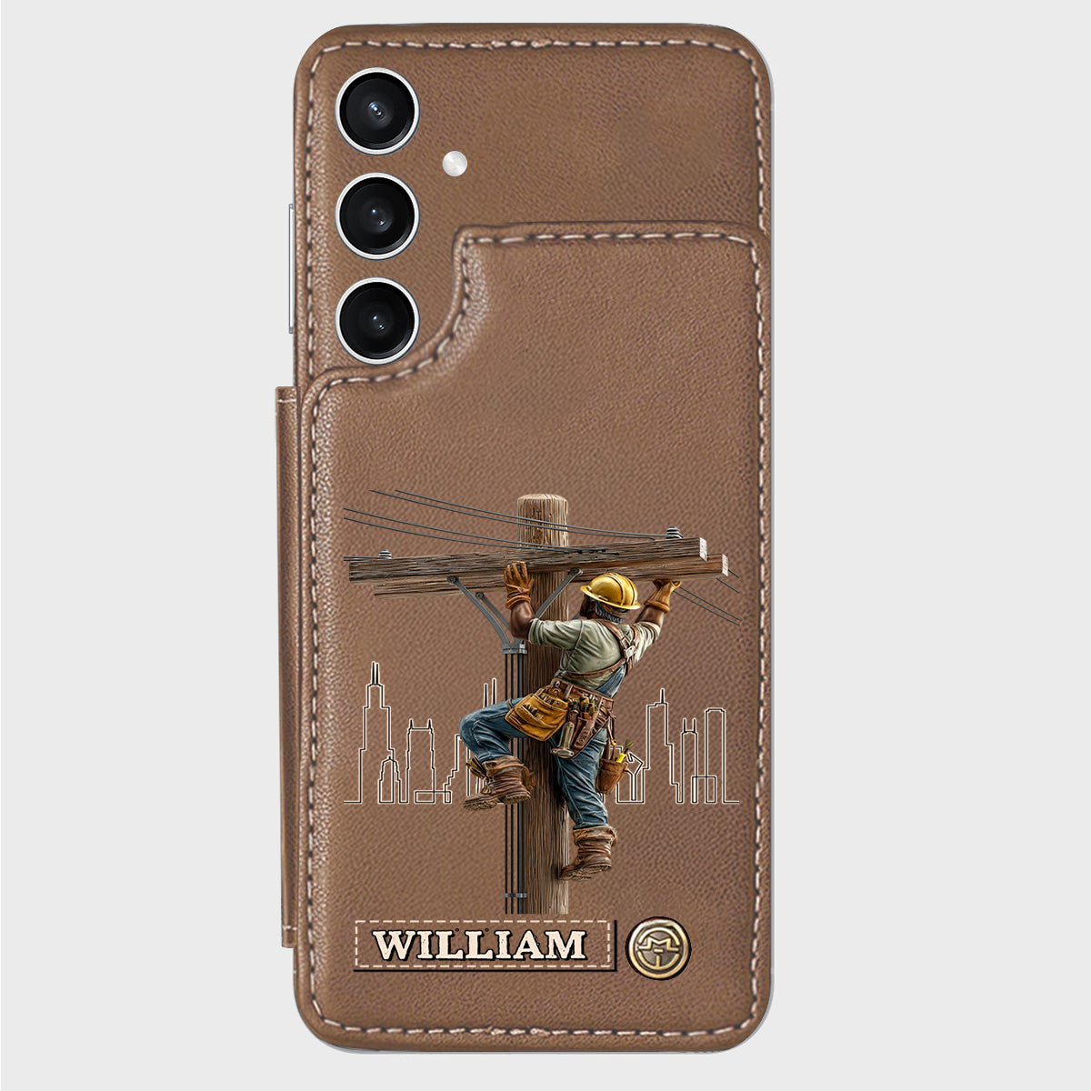 Strength Of The Line - Personalized Lineman Wallet Phone Case