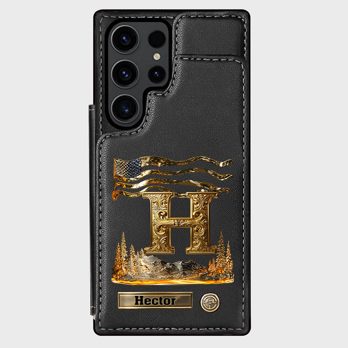 Name Initial Alphabet - Personalized Luxury Wallet Phone Case