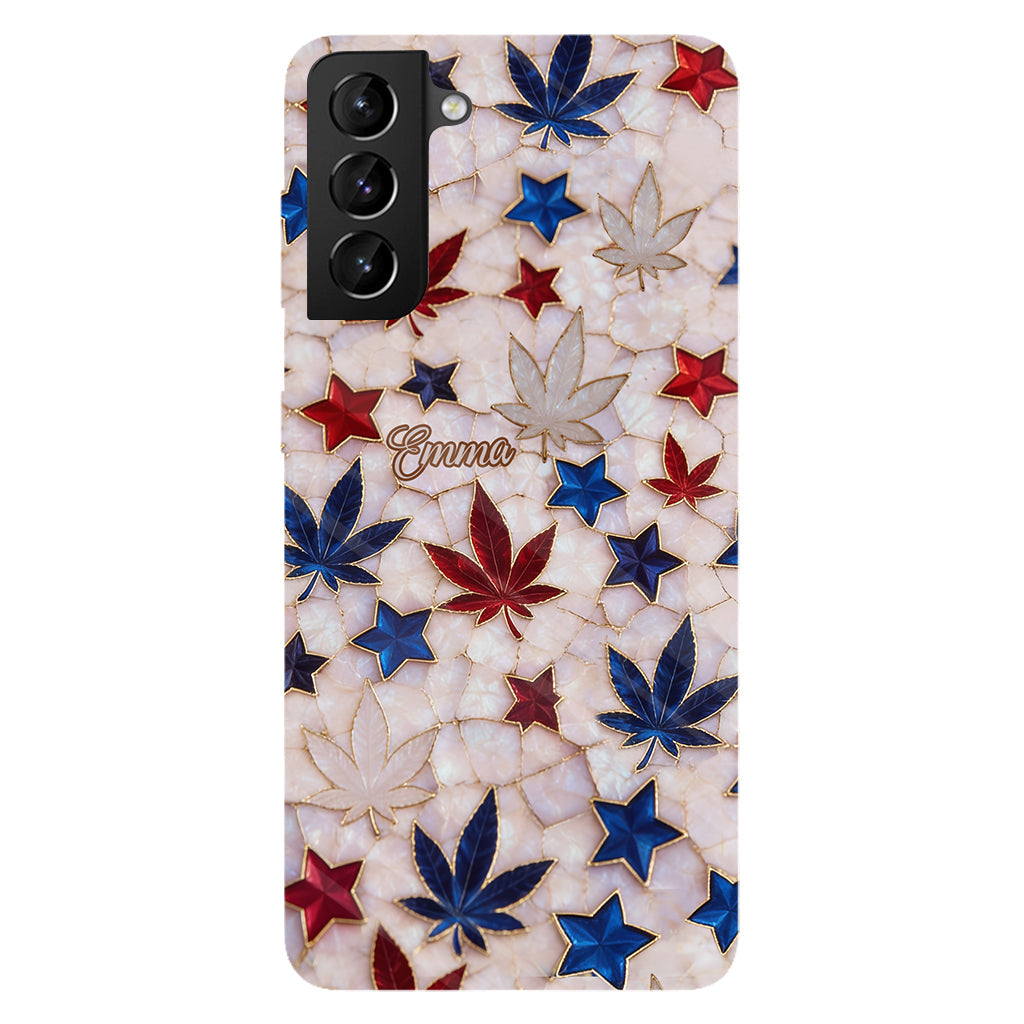 Red White Blue Magic Leaf - Personalized Weed Full Print Phone Case