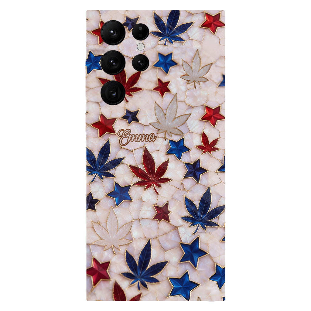 Red White Blue Magic Leaf - Personalized Weed Full Print Phone Case
