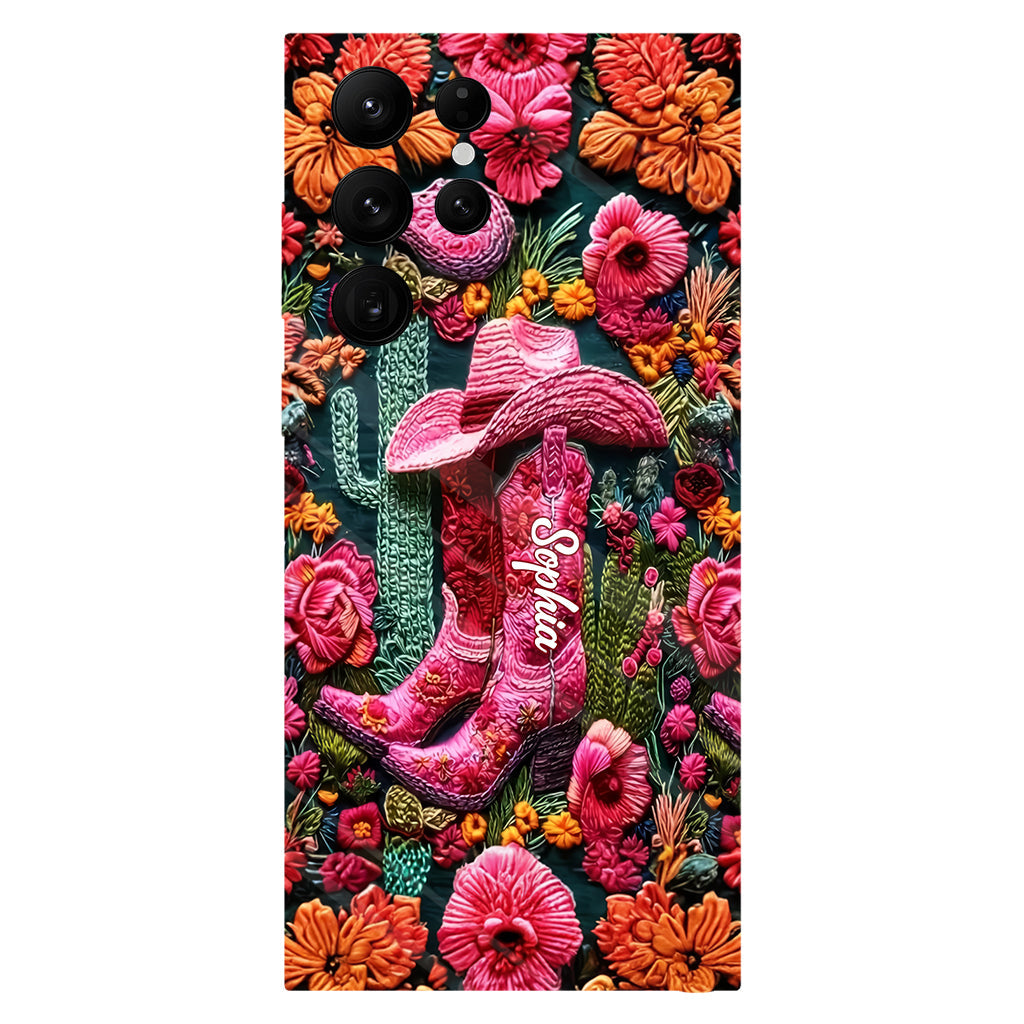 Pink Cowgirl - Personalized Country Girl Full Print Phone Case