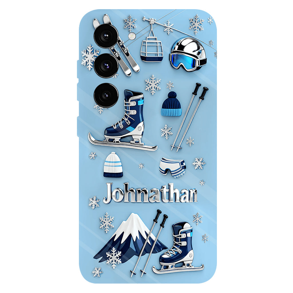 Skiing Makes Me Happy - Personalized Skiing Full Print Phone Case