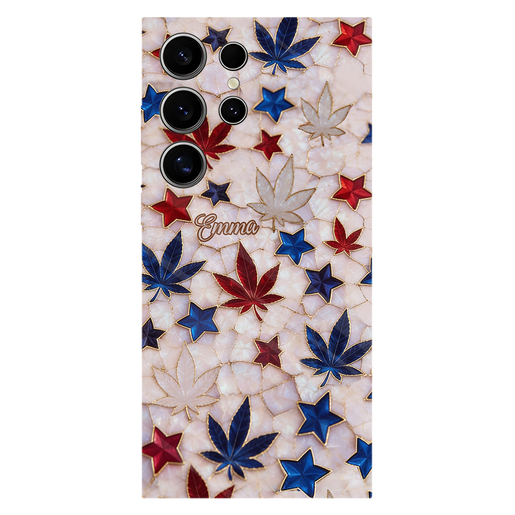 Red White Blue Magic Leaf - Personalized Weed Full Print Phone Case