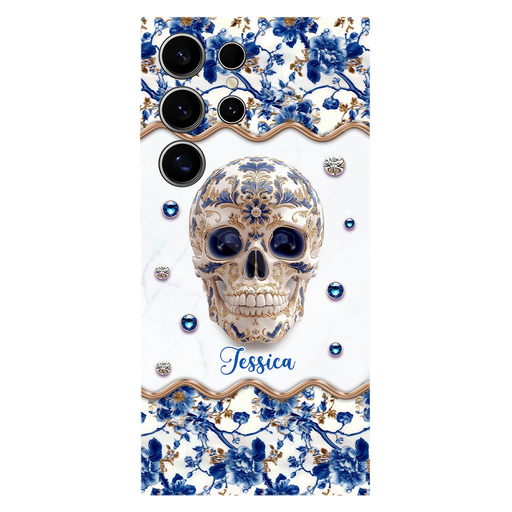 Skull Toile de Jouy - Personalized Skull Full Print Phone Case