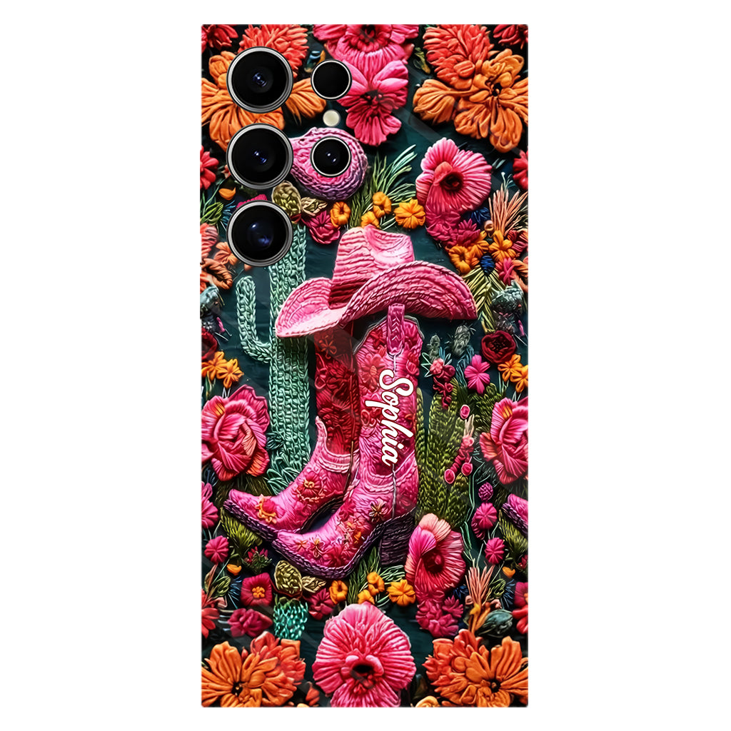 Pink Cowgirl - Personalized Country Girl Full Print Phone Case