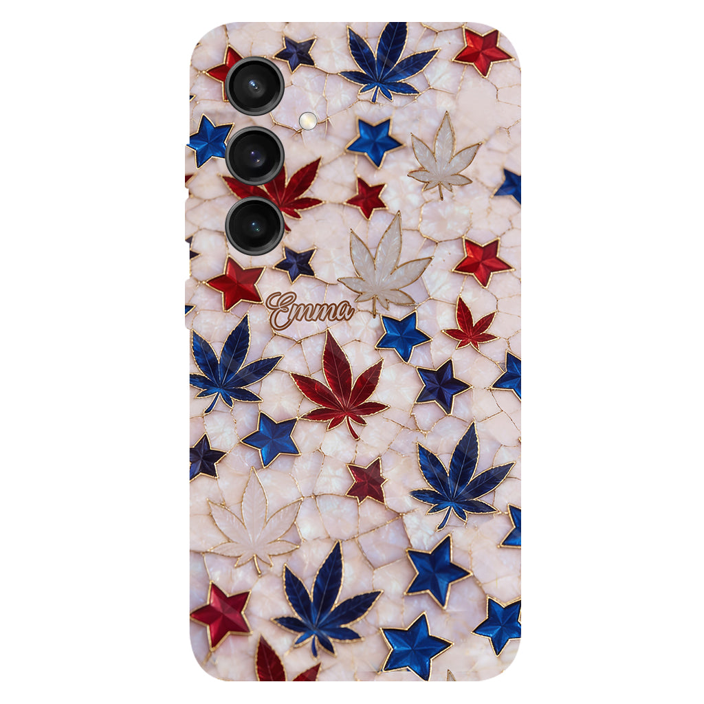 Red White Blue Magic Leaf - Personalized Weed Full Print Phone Case