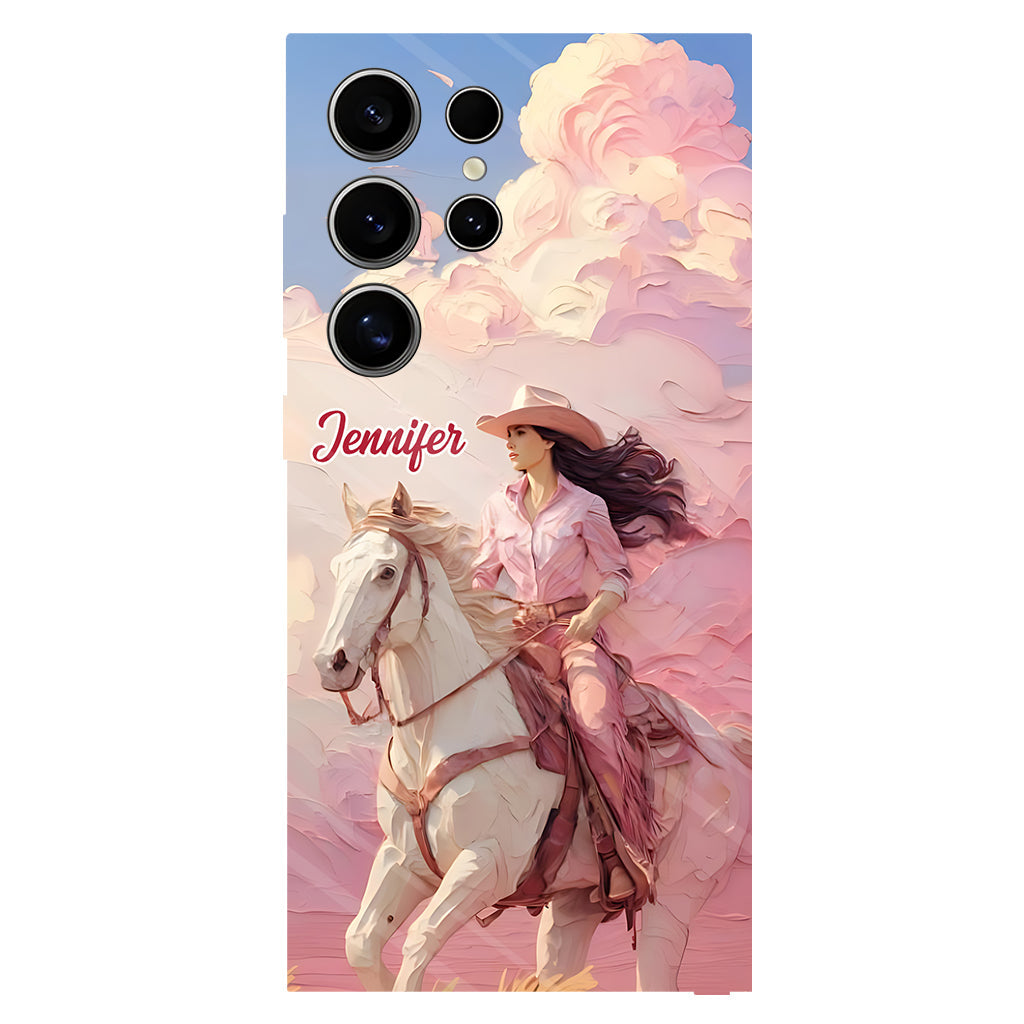 Pink Cowgirl - Personalized Cowgirl Full Print Phone Case