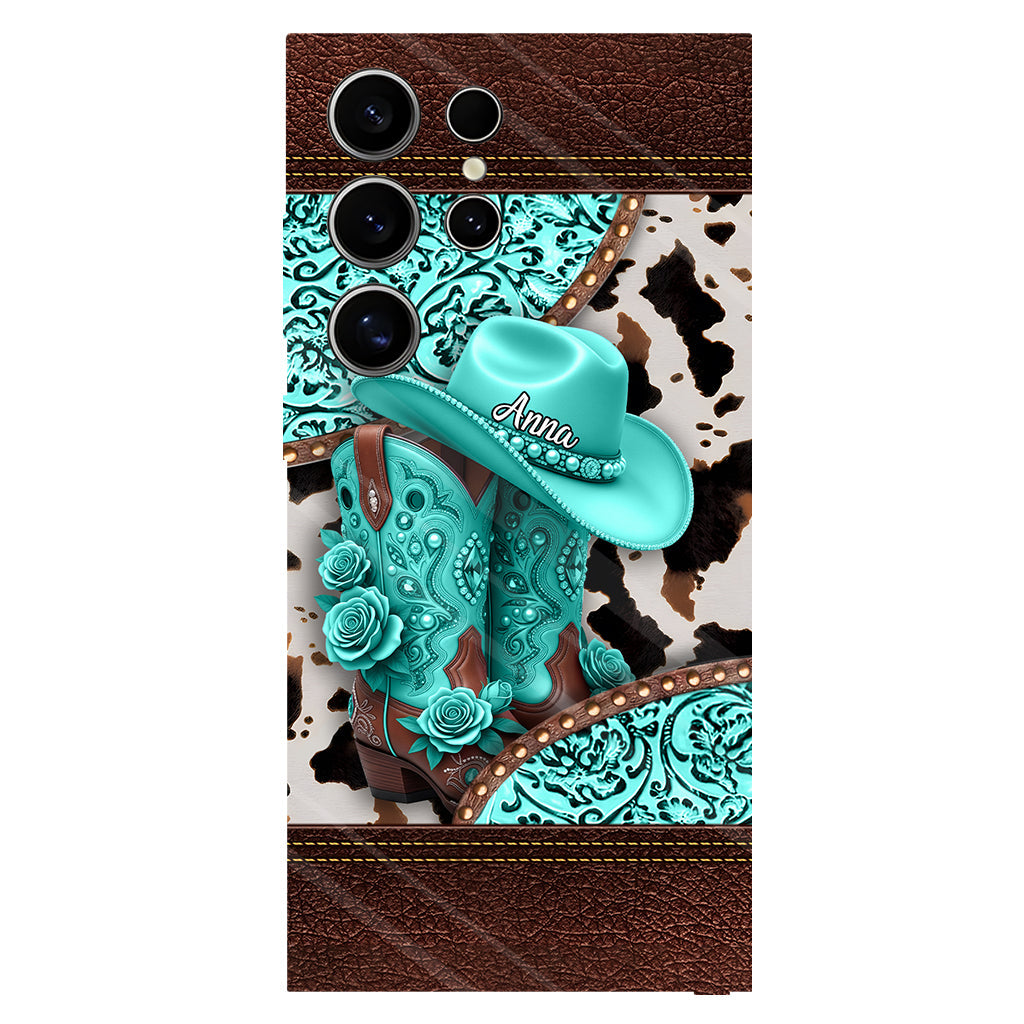 Western Cowgirl Boot - Personalized Cowgirl Full Print Phone Case