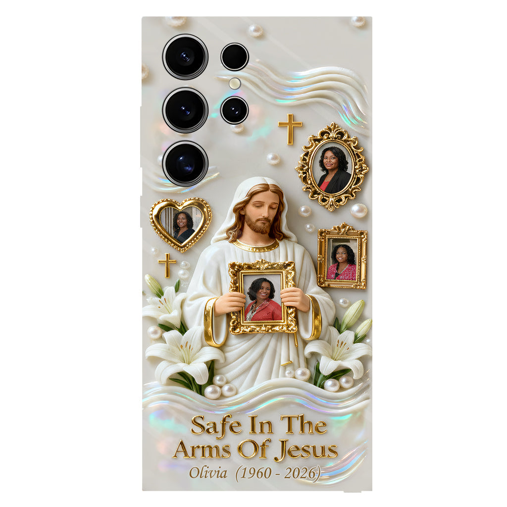 Save In The Arms Of Jesus - Personalized Memorial Full Print Phone Case