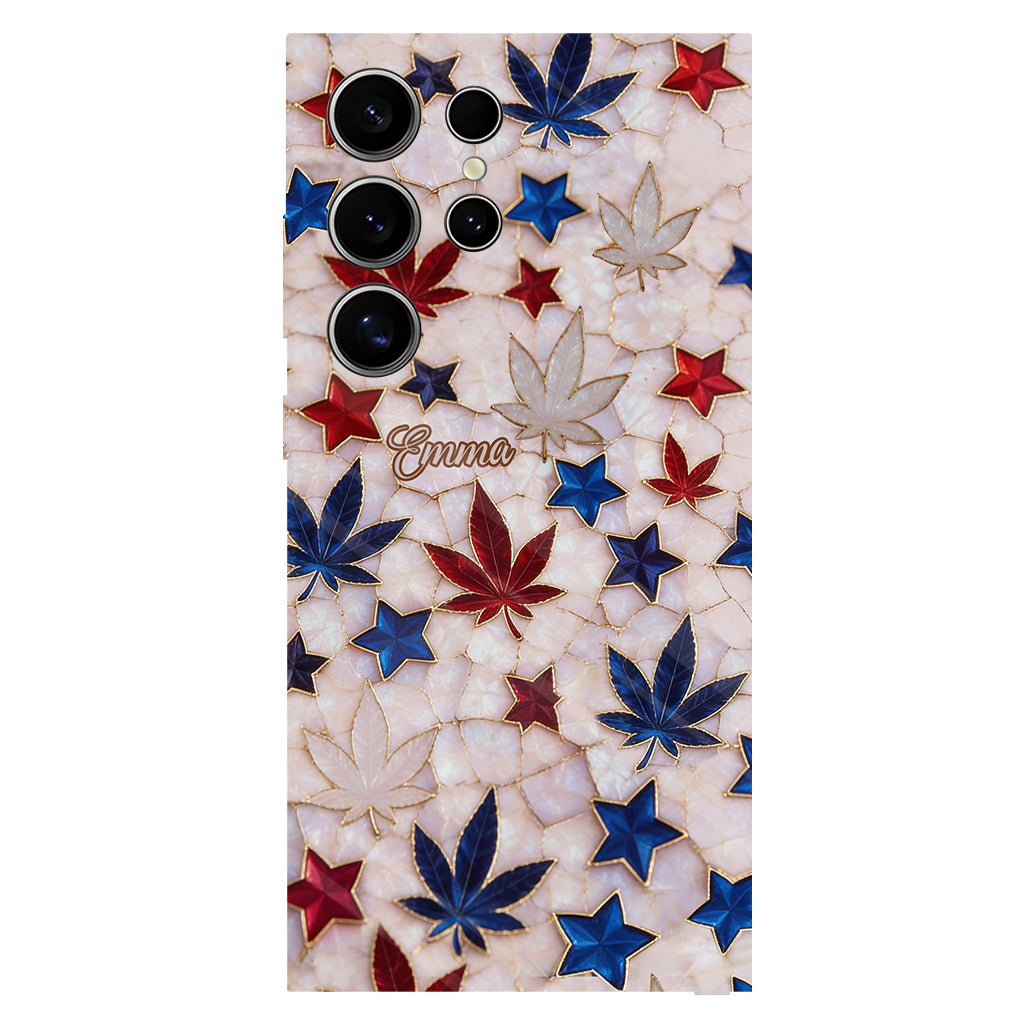 Red White Blue Magic Leaf - Personalized Weed Full Print Phone Case