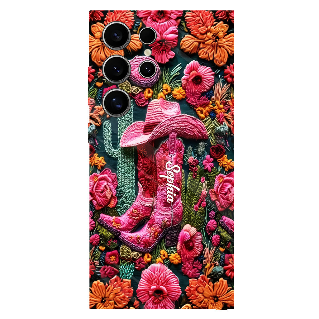 Pink Cowgirl - Personalized Country Girl Full Print Phone Case