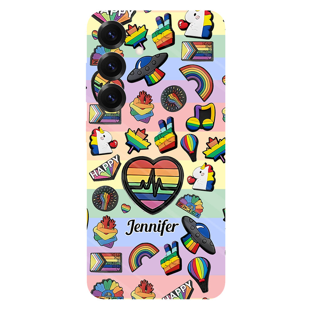 Pride Rainbow - Personalized LGBT Support Full Print Phone Case & Phone Grip