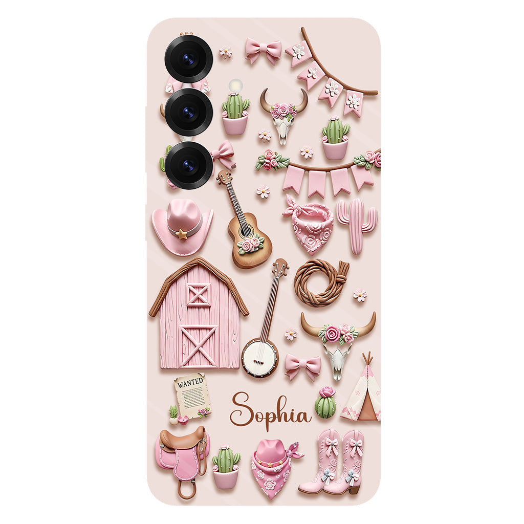 Pink Cowgirl - Personalized Cowgirl Full Print Phone Case