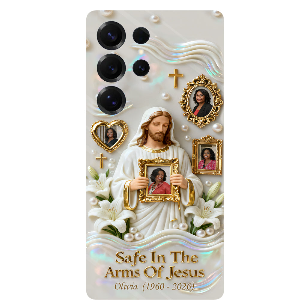 Save In The Arms Of Jesus - Personalized Memorial Full Print Phone Case