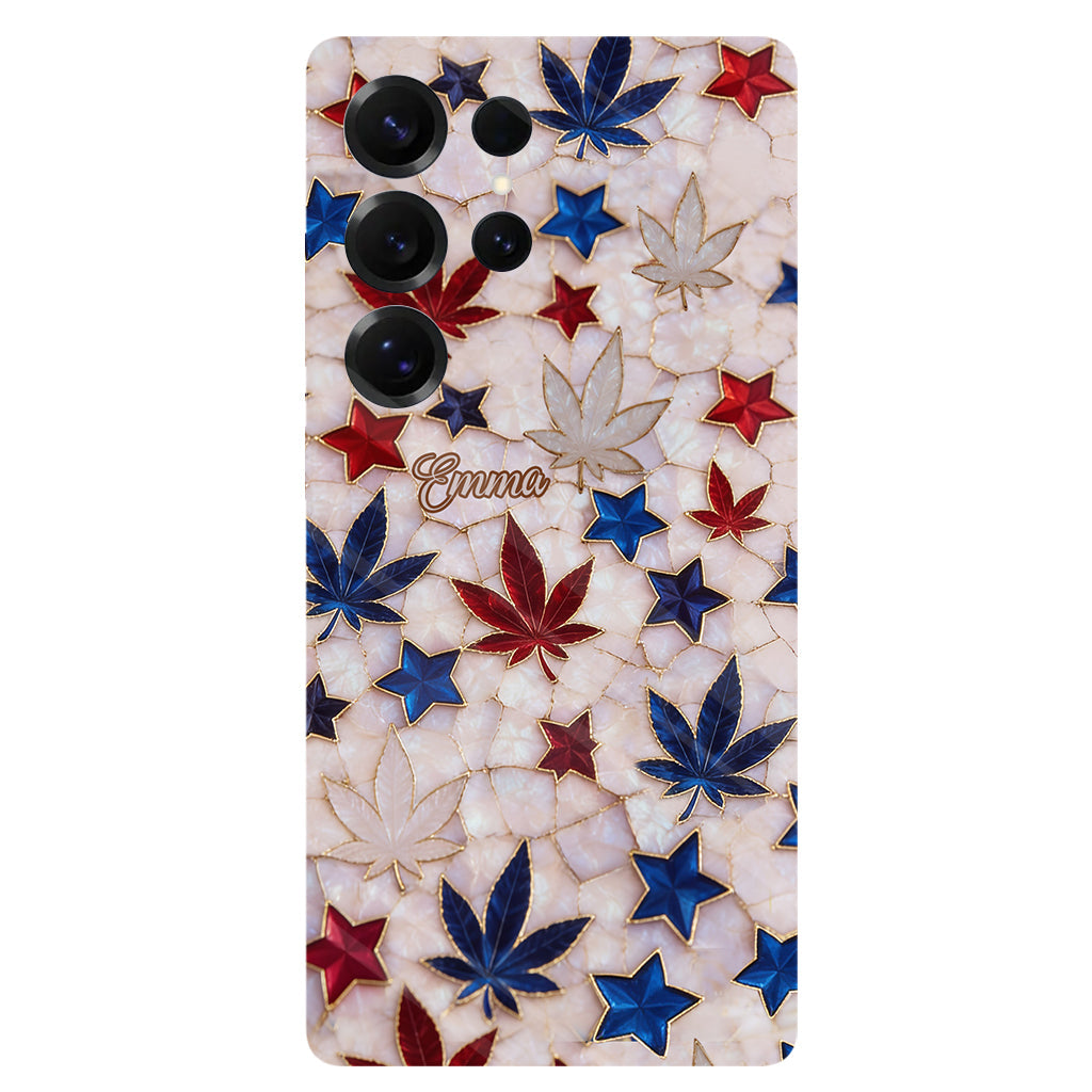 Red White Blue Magic Leaf - Personalized Weed Full Print Phone Case