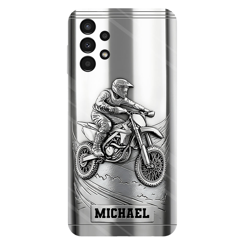 Metalic Dirt Bike/ Motocross - Personalized Dirt Bike Full Print Phone Case
