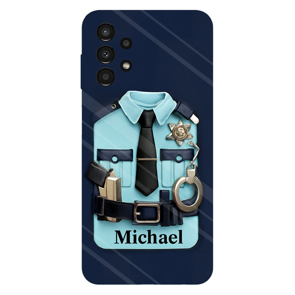Officer, Police Uniform, Badge and Handcuffs - Personalized Police Officer Full Print Phone Case