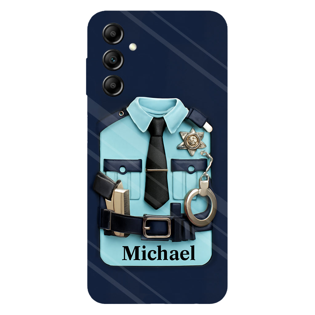 Officer, Police Uniform, Badge and Handcuffs - Personalized Police Officer Full Print Phone Case